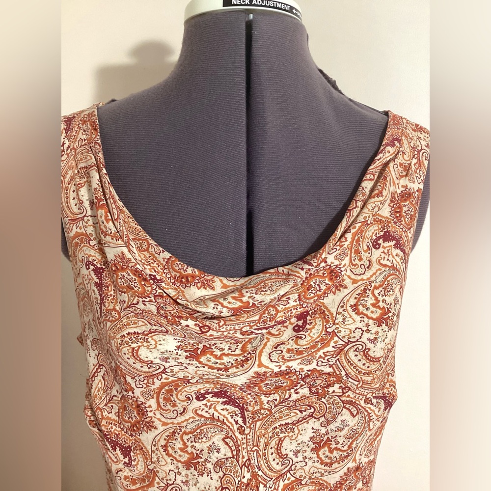 Vintage Y2K Silk Slip Dress Size 12 Cowl Neck Drape Romantic Fairycore Paisley - Picture 6 of 14